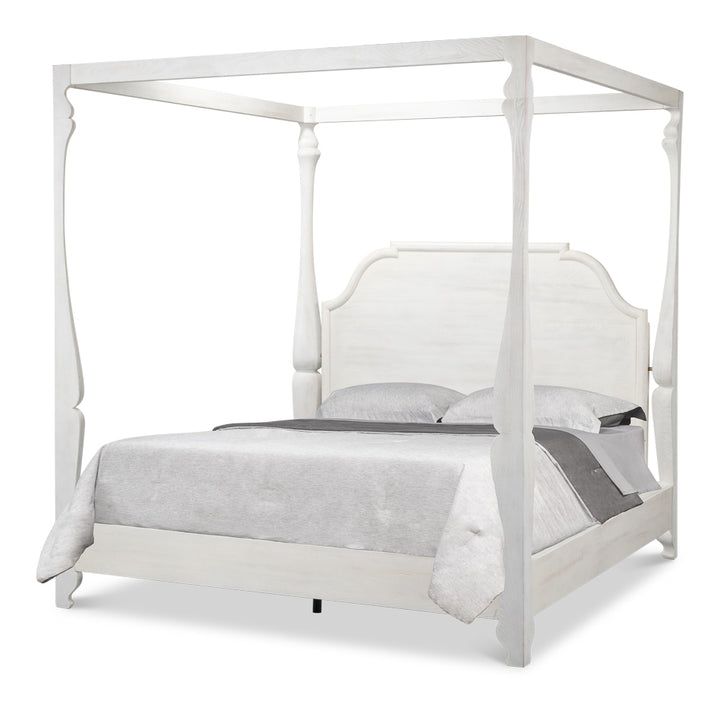 American Home Furniture | Sarreid - Madeline Bungalow Bed King Bungalow Wht 