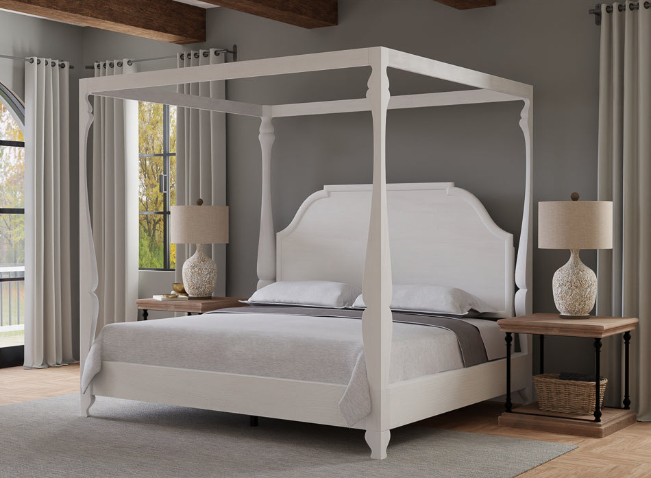 American Home Furniture | Sarreid - Madeline Bungalow Bed King Bungalow Wht 