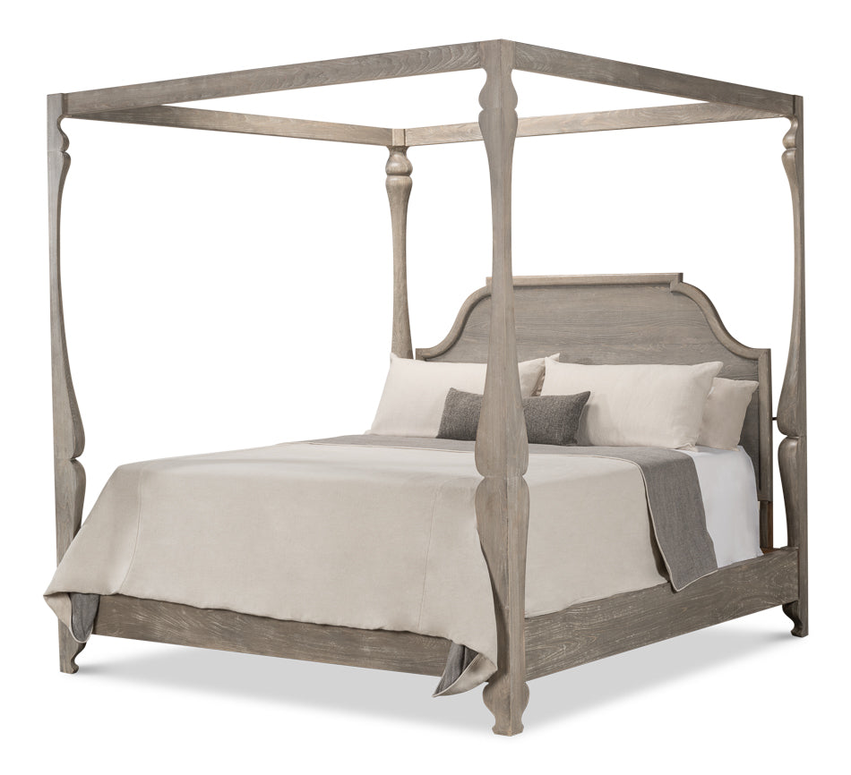 American Home Furniture | Sarreid - Madeline Bungalow Bed - King - Moonskin