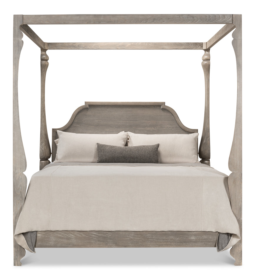 American Home Furniture | Sarreid - Madeline Bungalow Bed - King - Moonskin