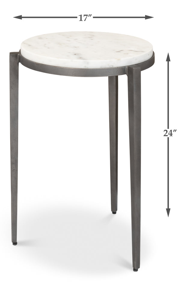 American Home Furniture | Sarreid - Gabi Marble Top Side Table