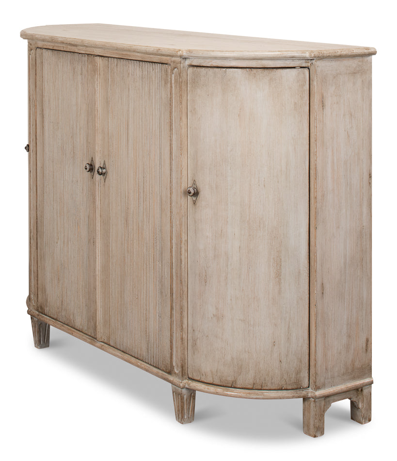 American Home Furniture | Sarreid - Brooks Demilune - Stone Grey