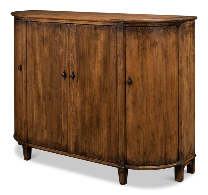 American Home Furniture | Sarreid - Brooks Demilune - Brown