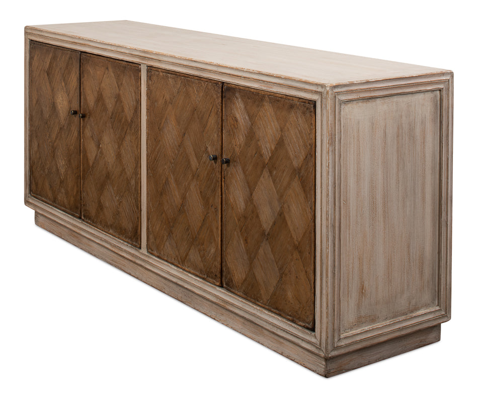 American Home Furniture | Sarreid - Argyle Sideboard - 4 Doors - Stone Grey