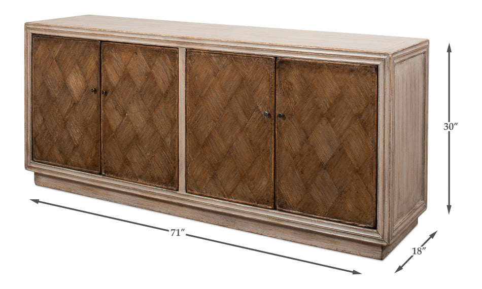 American Home Furniture | Sarreid - Argyle Sideboard - 4 Doors - Stone Grey