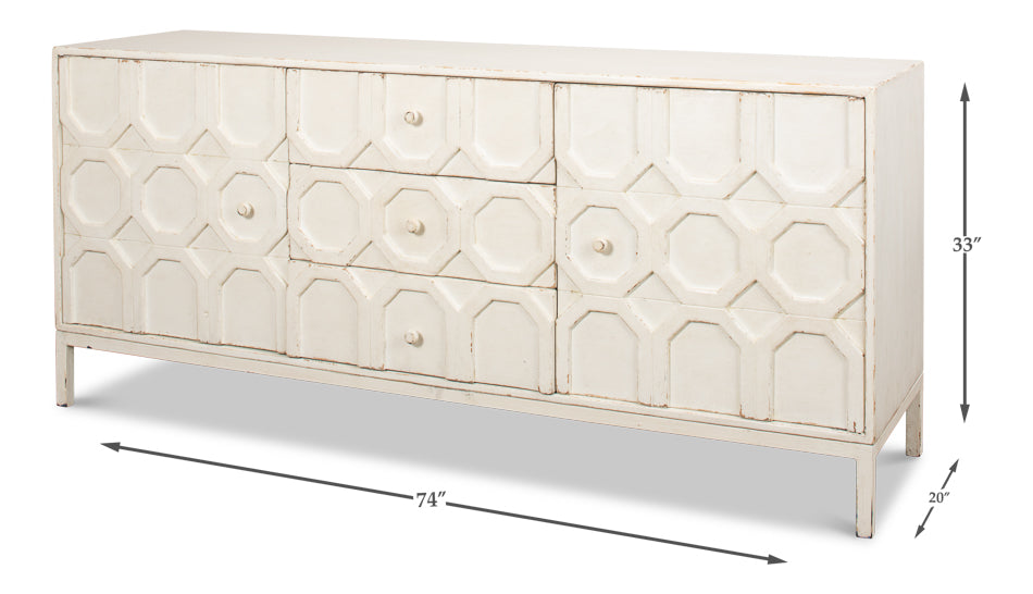 American Home Furniture | Sarreid - Becket Sideboard - Antique White