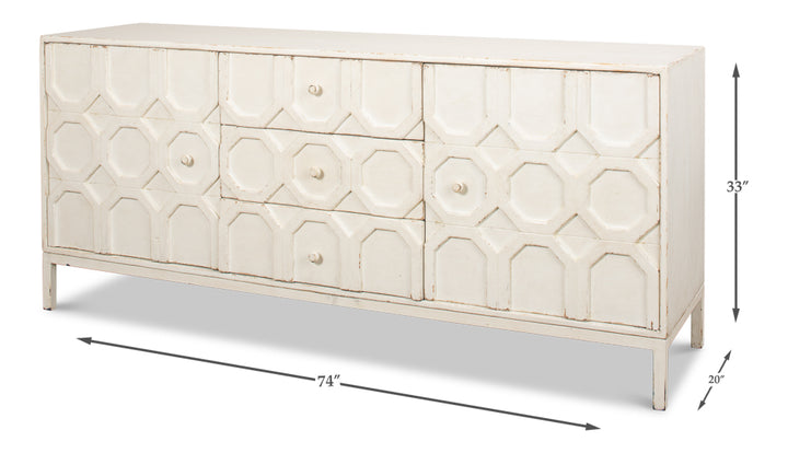 American Home Furniture | Sarreid - Becket Sideboard - Antique White