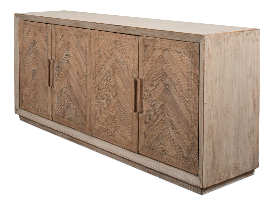 American Home Furniture | Sarreid - Hollis 4 Door Sideboard Stone Grey