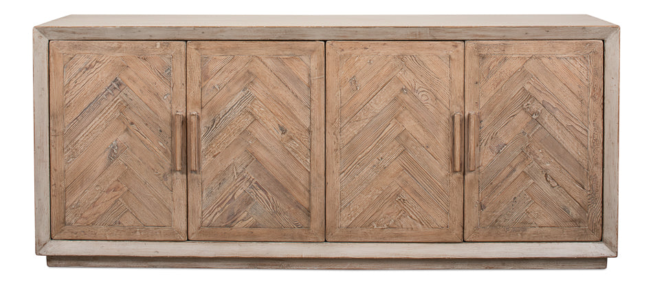 American Home Furniture | Sarreid - Hollis 4 Door Sideboard Stone Grey