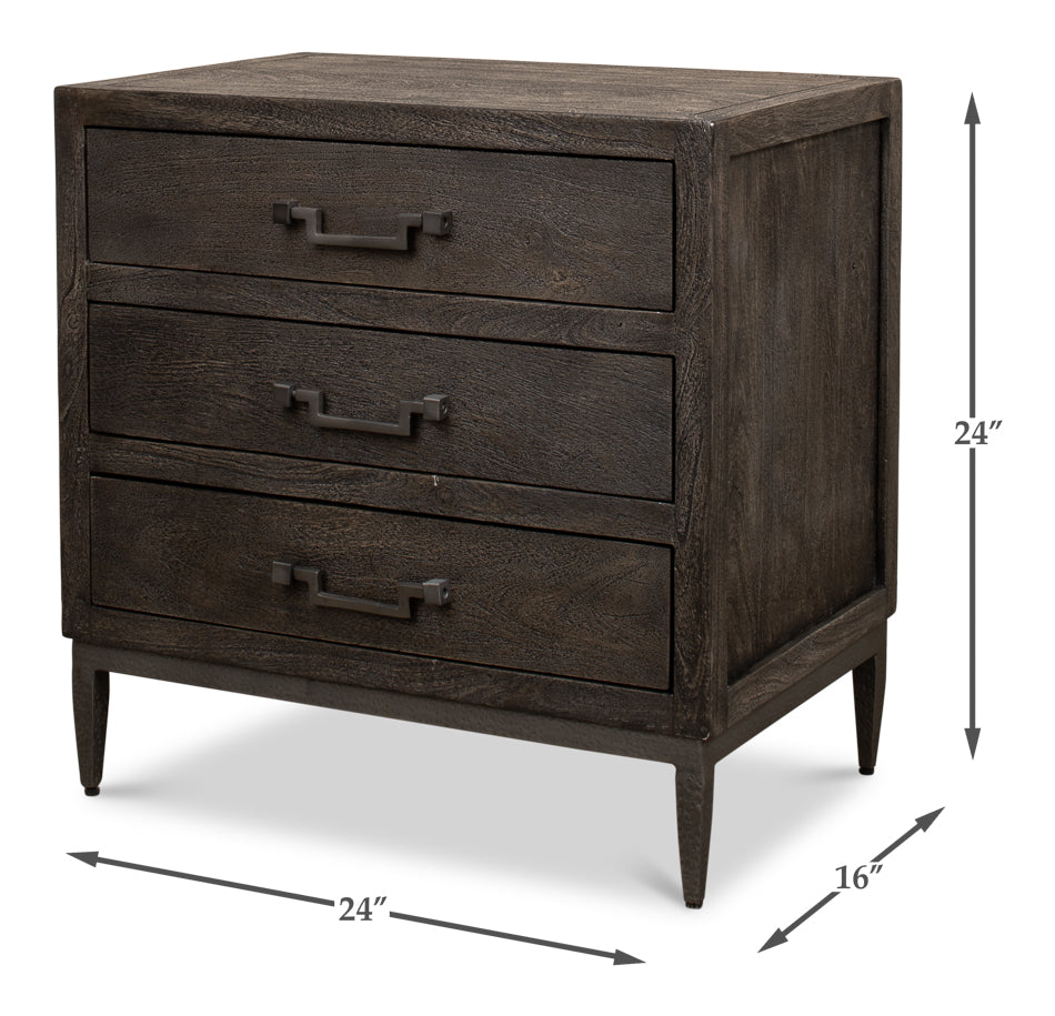 American Home Furniture | Sarreid - Bauhaus 3 Drawer Bedside Table