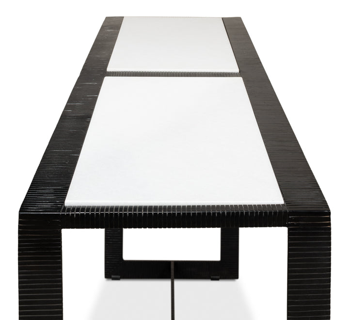 American Home Furniture | Sarreid - Ridged Iron Console Table - Large