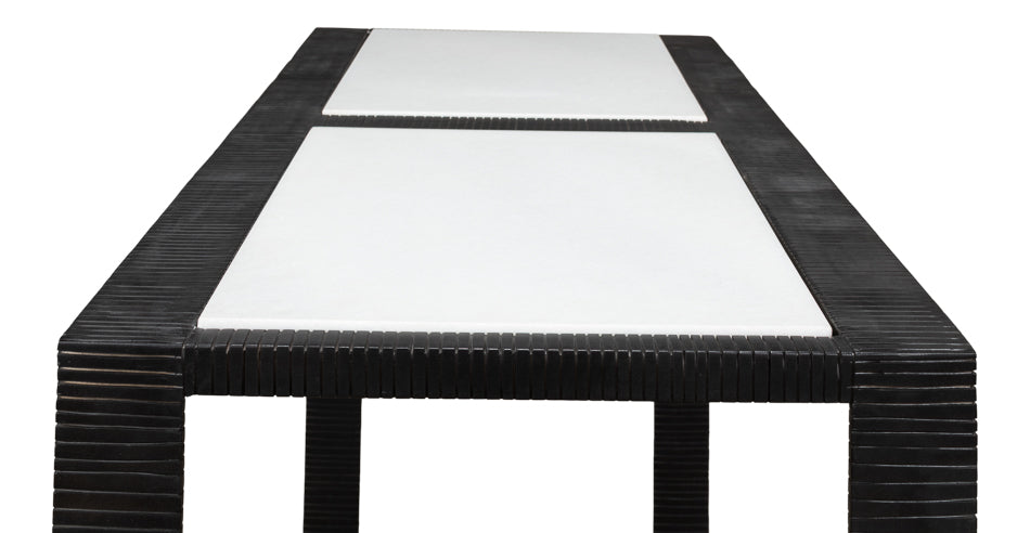 American Home Furniture | Sarreid - Ridged Iron Console Table - Small