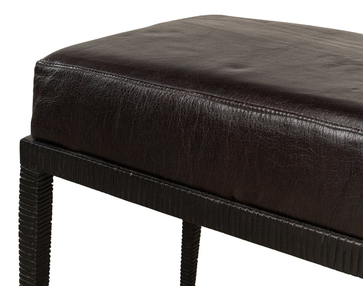 American Home Furniture | Sarreid - Duke Ridged Iron Bench