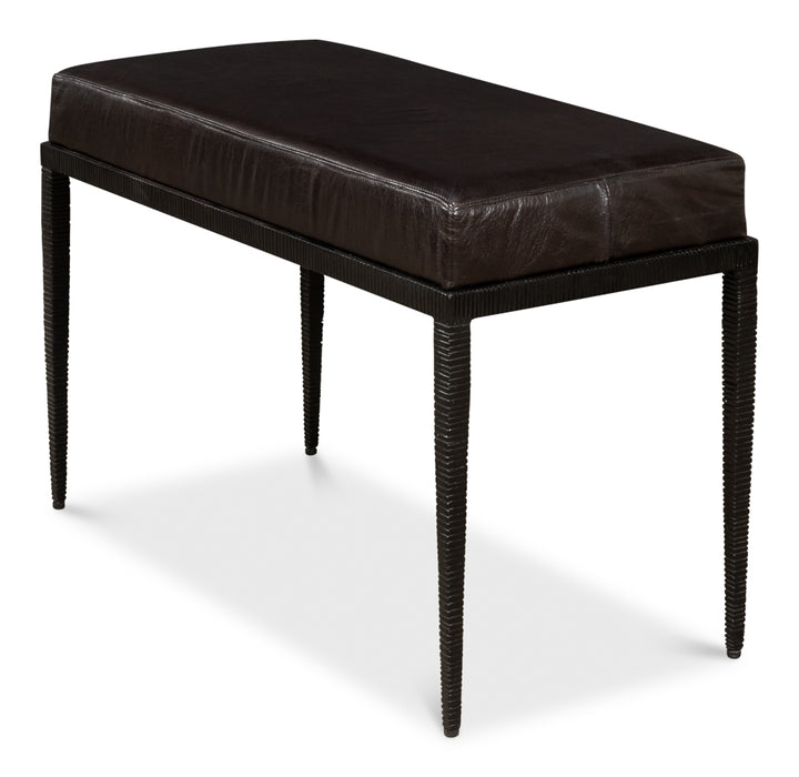 American Home Furniture | Sarreid - Duke Ridged Iron Bench