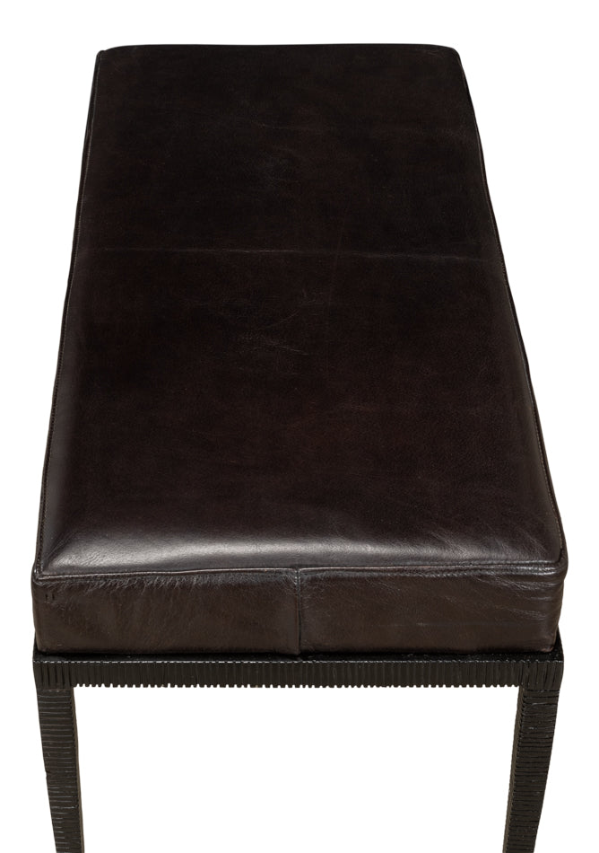 American Home Furniture | Sarreid - Duke Ridged Iron Bench