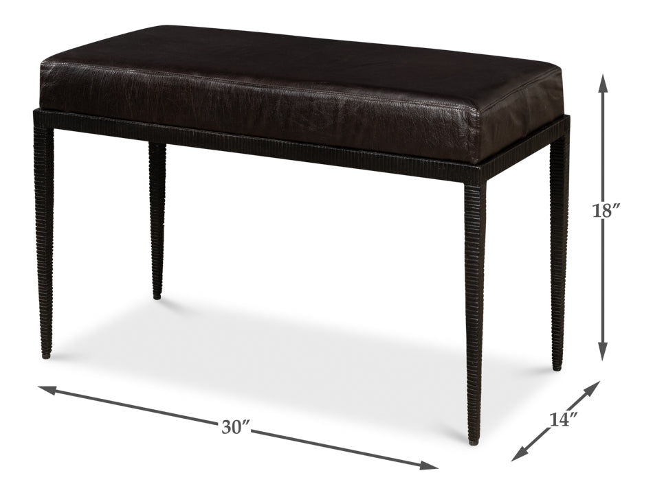 American Home Furniture | Sarreid - Duke Ridged Iron Bench