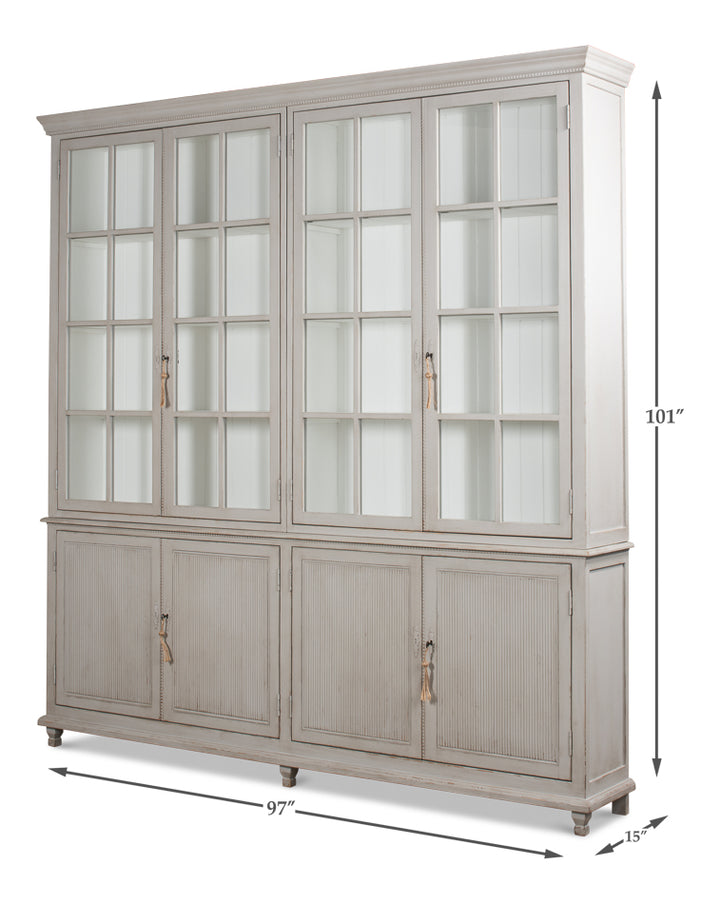 American Home Furniture | Sarreid - Harper Glass Front Bookcase