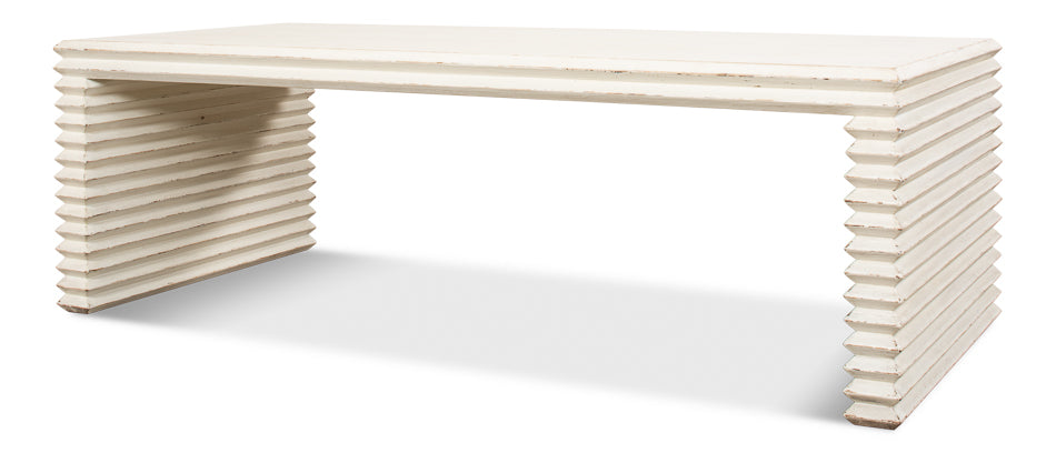 American Home Furniture | Sarreid - Stacked Cocktail Table - Antique White