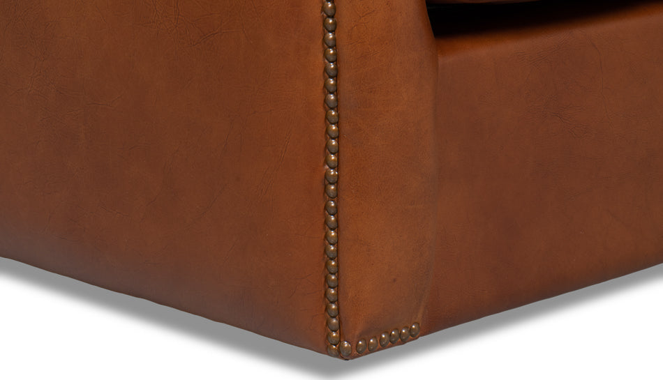 American Home Furniture | Sarreid - Baker Leather Swivel Chair Havana Lthr