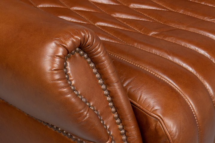 American Home Furniture | Sarreid - Bugatti Leather Swivel Chair