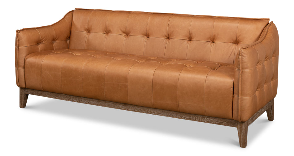 American Home Furniture | Sarreid - Isaac Leather Sofa