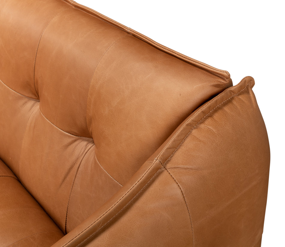 American Home Furniture | Sarreid - Isaac Leather Sofa