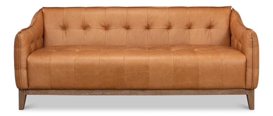 Sarreid Isaac Leather Sofa SOFAS + SECTIONALS