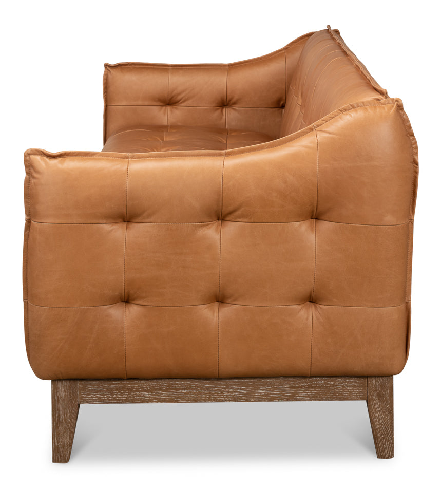 American Home Furniture | Sarreid - Isaac Leather Sofa