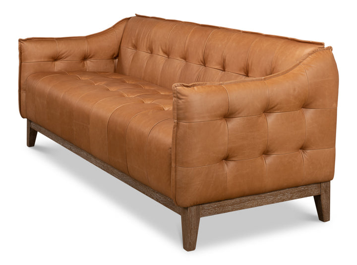 American Home Furniture | Sarreid - Isaac Leather Sofa