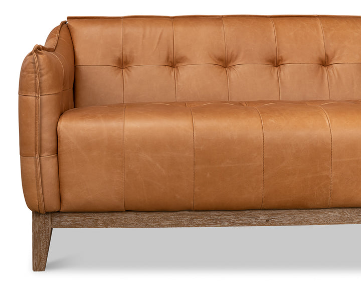 American Home Furniture | Sarreid - Isaac Leather Sofa