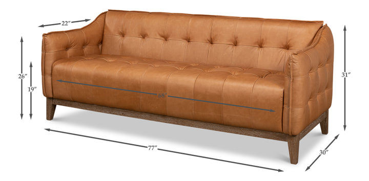 American Home Furniture | Sarreid - Isaac Leather Sofa