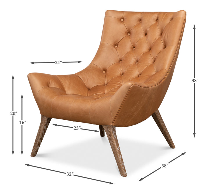 American Home Furniture | Sarreid - Lola Leather Chair