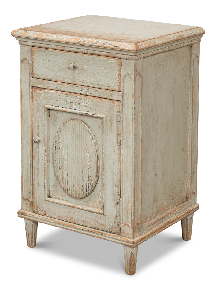 American Home Furniture | Sarreid - Ribbon One Door Commode - Sage