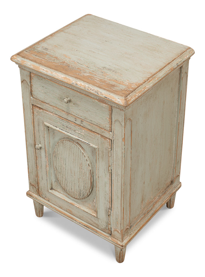 American Home Furniture | Sarreid - Ribbon One Door Commode - Sage