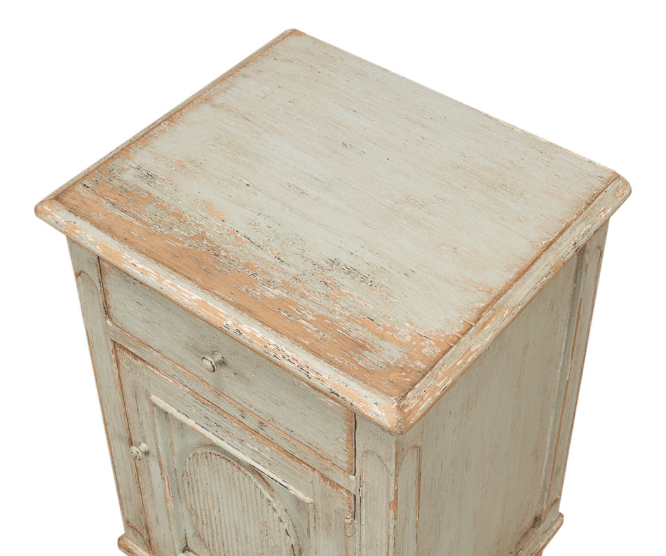 American Home Furniture | Sarreid - Ribbon One Door Commode - Sage