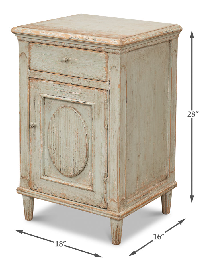 American Home Furniture | Sarreid - Ribbon One Door Commode - Sage