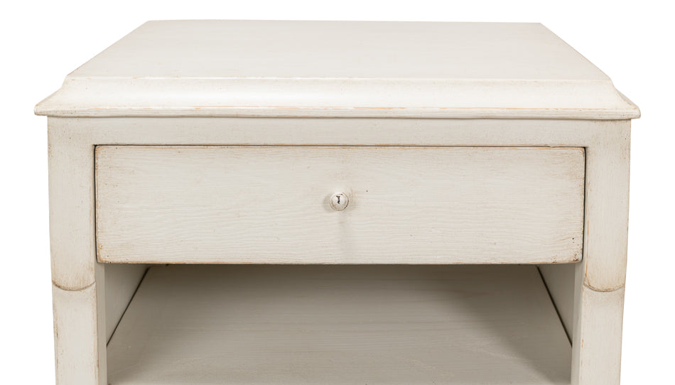 American Home Furniture | Sarreid - Landry Side Table - Antique White