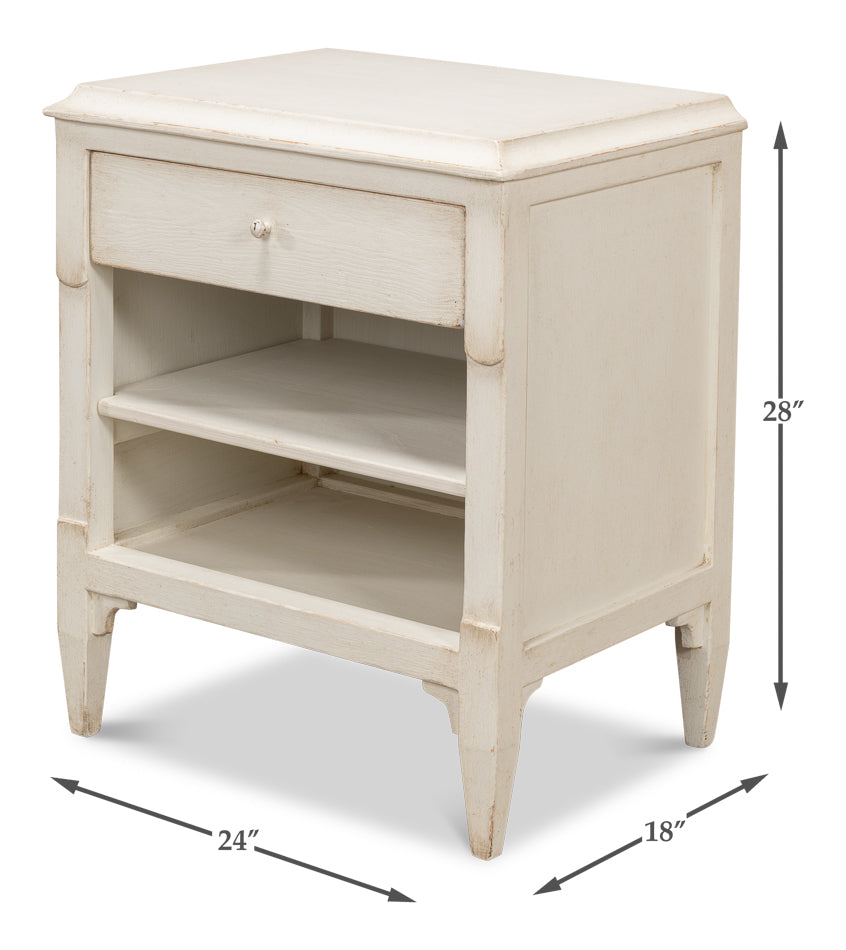 American Home Furniture | Sarreid - Landry Side Table - Antique White