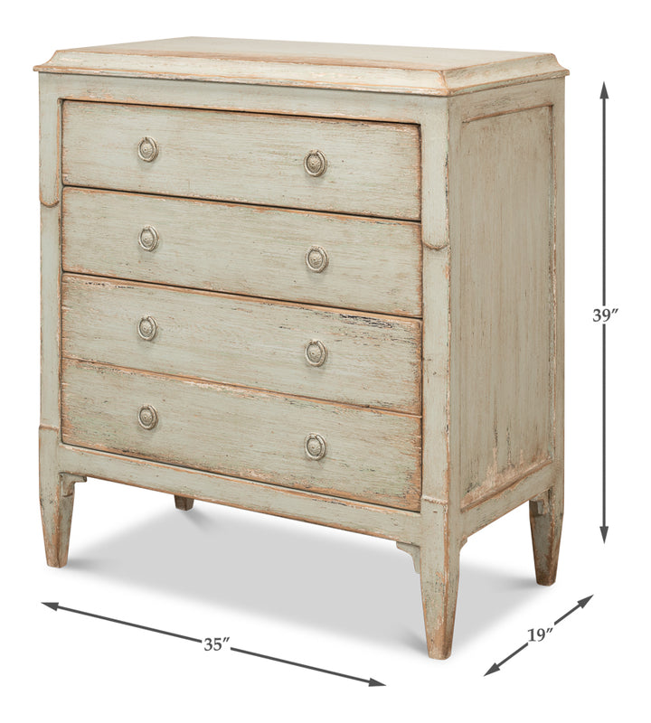 American Home Furniture | Sarreid - Landry Three Drawer Commode - Sage