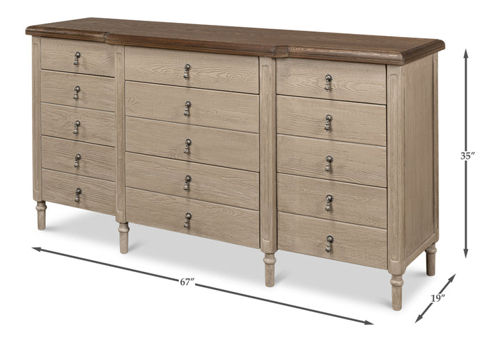 American Home Furniture | Sarreid - Asher 9 Drawer Sideboard