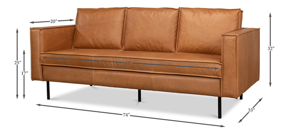 American Home Furniture | Sarreid - Esprit Leather Sofa