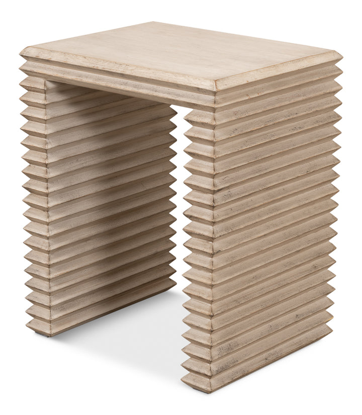 American Home Furniture | Sarreid - Stacked Side Table - Stone Grey