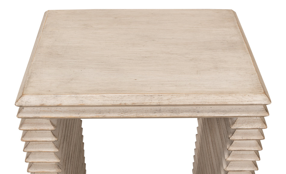 American Home Furniture | Sarreid - Stacked Side Table - Stone Grey