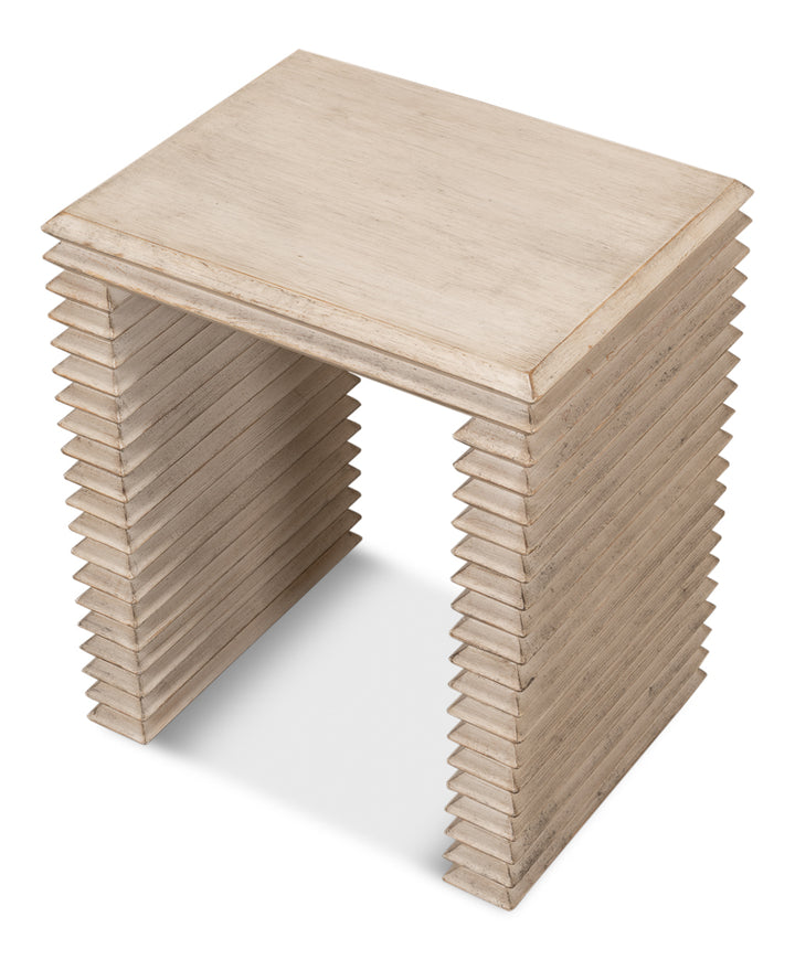 American Home Furniture | Sarreid - Stacked Side Table - Stone Grey