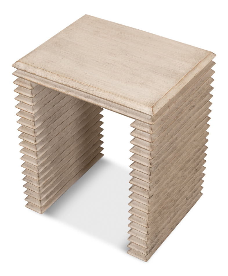 American Home Furniture | Sarreid - Stacked Side Table - Stone Grey