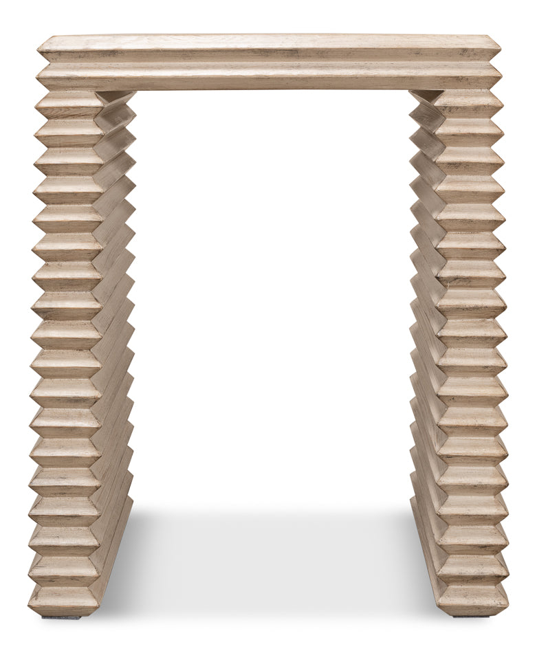 American Home Furniture | Sarreid - Stacked Side Table - Stone Grey