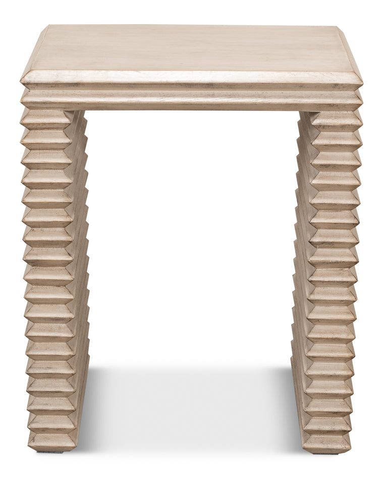 American Home Furniture | Sarreid - Stacked Side Table - Stone Grey