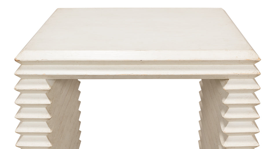 American Home Furniture | Sarreid - Stacked Side Table - Antique White