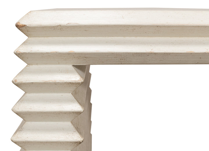 American Home Furniture | Sarreid - Stacked Side Table - Antique White