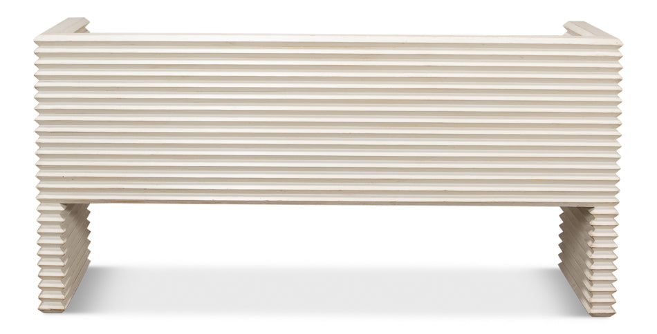 American Home Furniture | Sarreid - Stacked Bench - Antique White